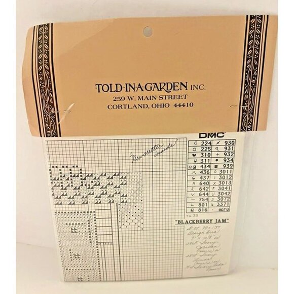 Told In A Garden “BLACKBERRY JAM” Counted Cross Stitch Pattern Chart Crafting - Picture 3 of 3